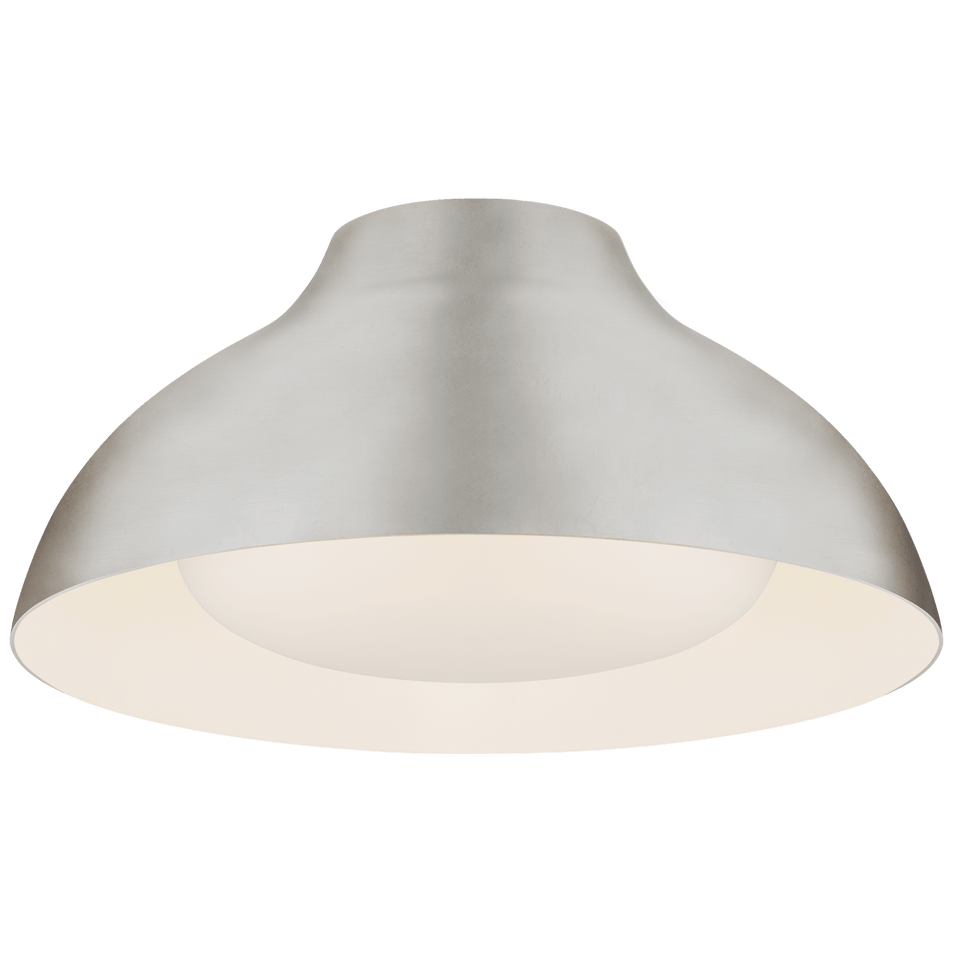 Agnes 15" Flush Mount in Burnished Silver Leaf with Soft White Glass