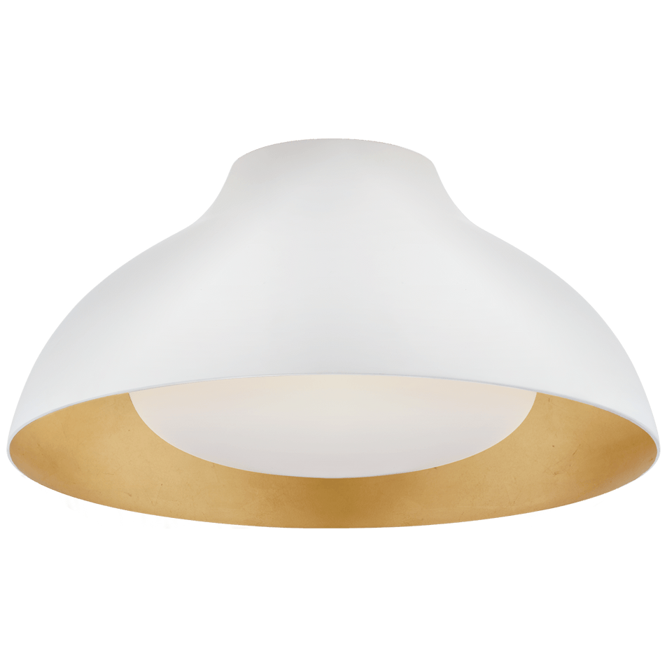 Agnes 15" Flush Mount in Plaster White with Soft White Glass