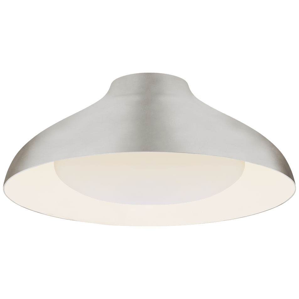 Agnes 18" Flush Mount in Burnished Silver Leaf with Soft White Glass