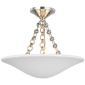 Mollino 16" Semi Flush Mount in Polished Nickel with Plaster White Shade