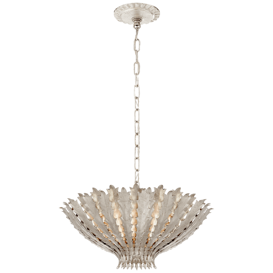 Hampton Small Chandelier in Burnished Silver Leaf