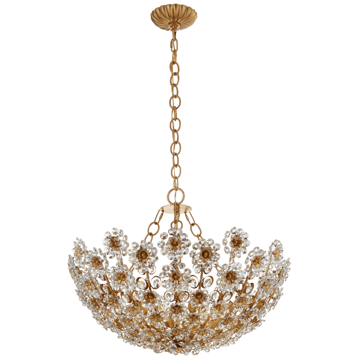 Claret Short Chandelier in Gild with Crystal