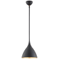Agnes Small Pendant in Matte Black with Gild Interior