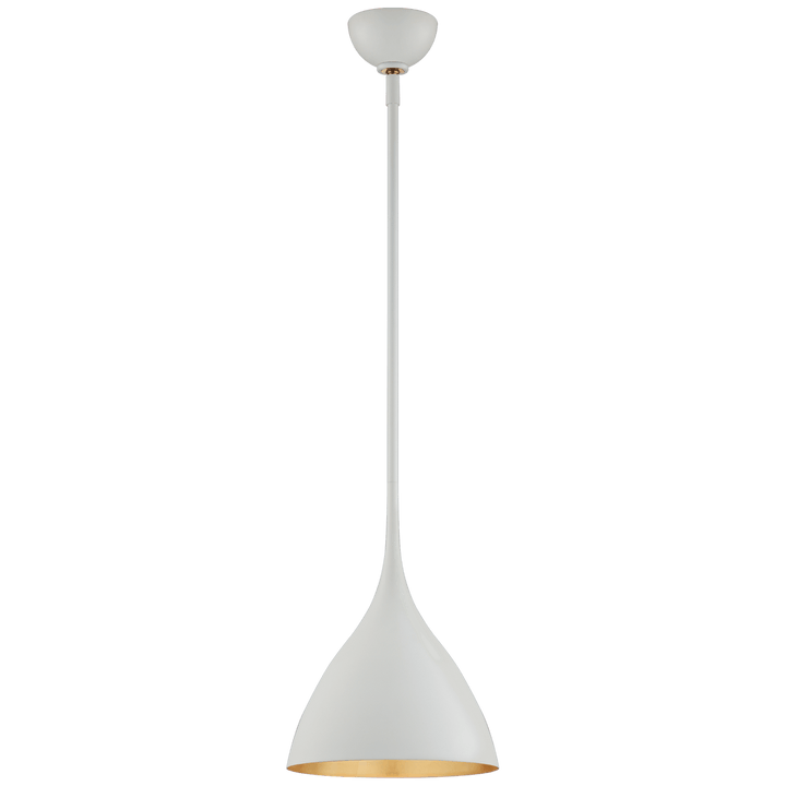 Agnes Small Pendant in Plaster White with Gild Interior