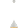 Agnes Small Pendant in Plaster White with Gild Interior