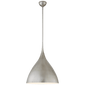 Agnes Medium Pendant in Burnished Silver Leaf with White Interior