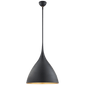 Agnes Medium Pendant in Matte Black with Gild Interior