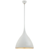 Agnes Medium Pendant in Plaster White with Gild Interior
