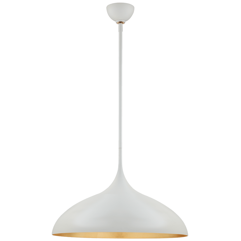 Agnes Large Pendant in Plaster White with Gild Interior
