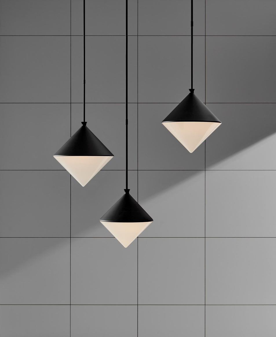 Sarnen Medium Pendant, a premium Pendant light by Visual Comfort. Close - up image of its design.