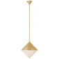 Sarnen Medium Pendant in Gild with White Glass