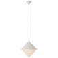 Sarnen Medium Pendant in Matte White with White Glass