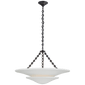 Mollino Medium Tiered Chandelier in Bronze with Plaster White Shade