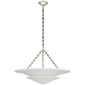 Mollino Medium Tiered Chandelier in Polished Nickel with Plaster White Shade