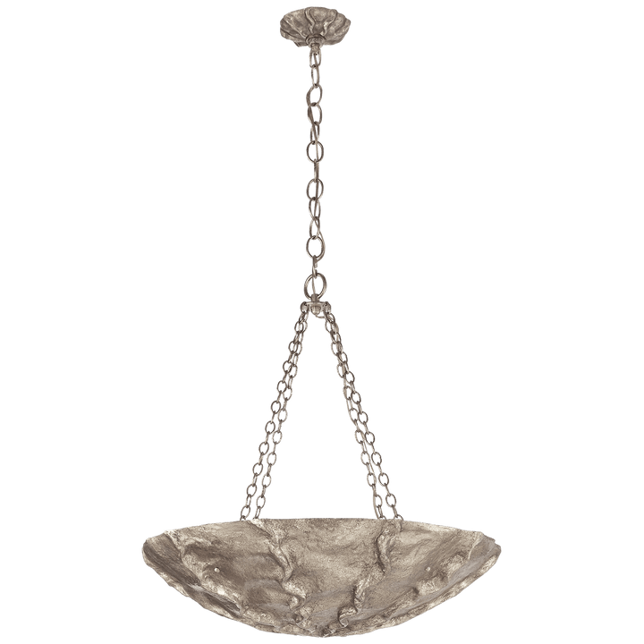 Benit Medium Sculpted Chandelier in Burnished Silver Leaf