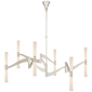 Brenta Grande Chandelier in Polished Nickel with White Glass