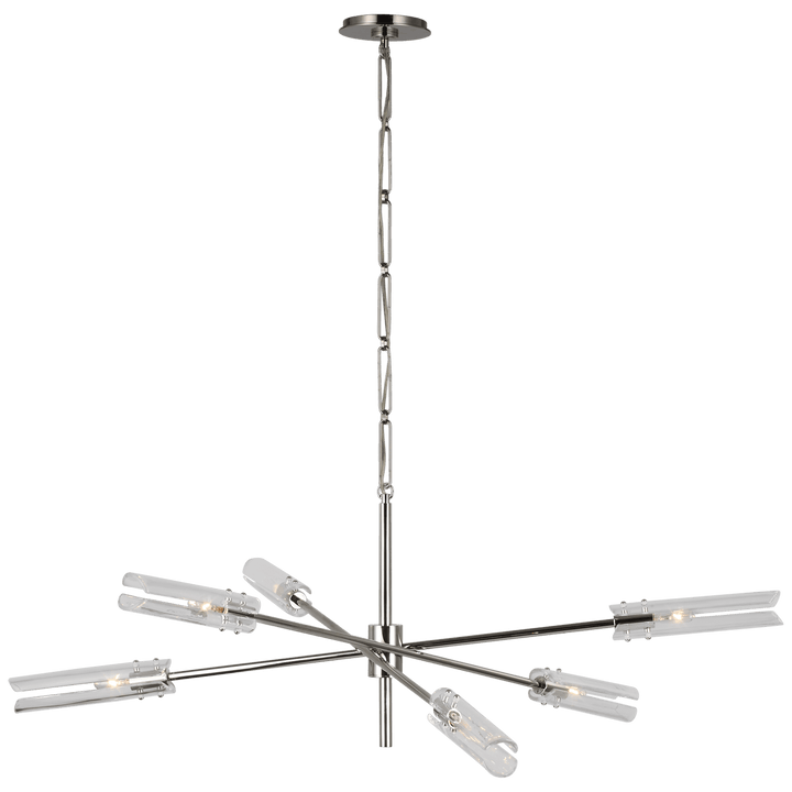 Casoria XL Radial Chandelier in Polished Nickel with Clear Glass