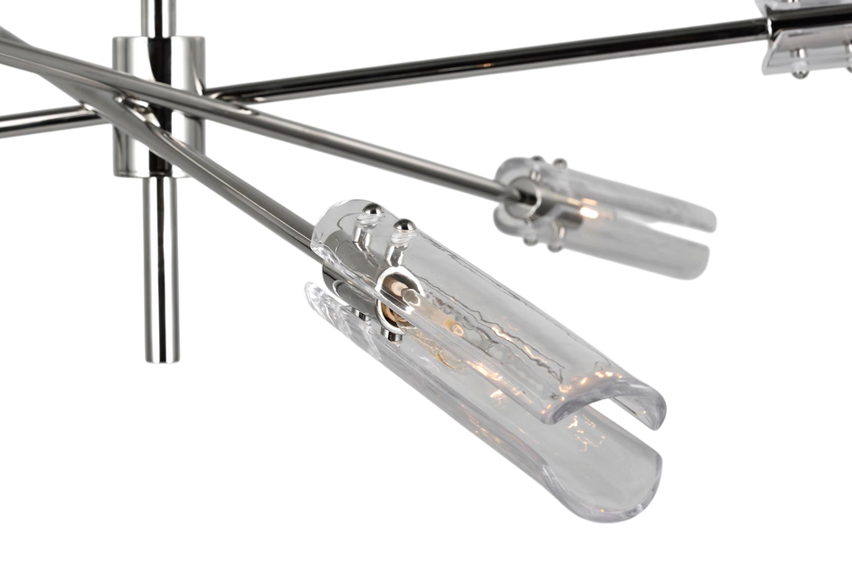 Casoria XL Radial Chandelier in Polished Nickel with Clear Glass