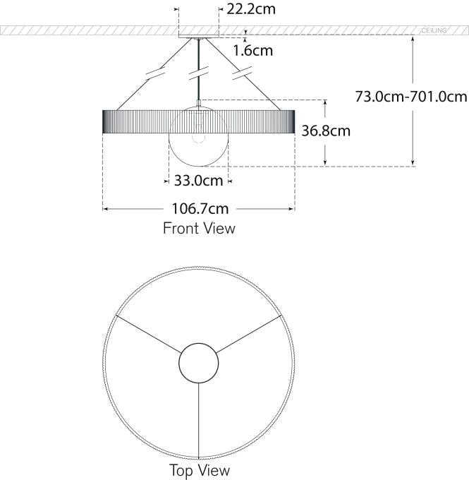 Люстра Arena 42" Ring and Globe Креслення