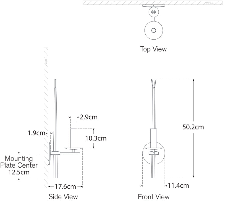 Настінний світильник Arnav Large Single Sconce Креслення