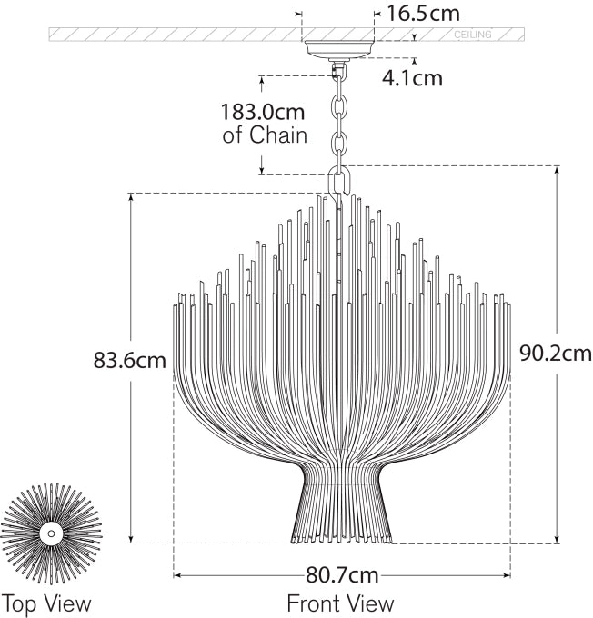Люстра Astra 32" Sculpted Креслення