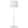 Oscar Large Sculpted Floor Lamp in Plaster White with Linen Shade