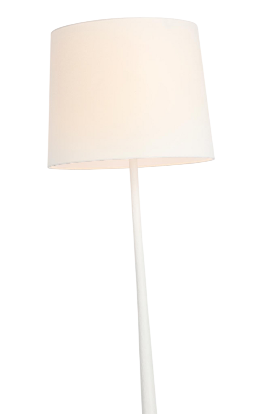 Oscar Large Sculpted Floor Lamp in Plaster White with Linen Shade