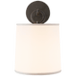 French Cuff Sconce in Bronze with Silk Shade
