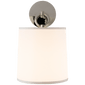 French Cuff Sconce in Polished Nickel with Silk Shade