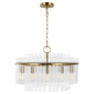 Beckett Medium Chandelier in Burnished Brass with Clear Glass