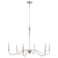 Hanover Large Chandelier in Polished Nickel with No Option