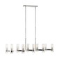 Geneva Linear Chandelier in Polished Nickel with Clear Glass