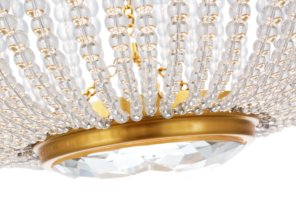 Summerhill Small Chandelier in Burnished Brass with Clear Glass