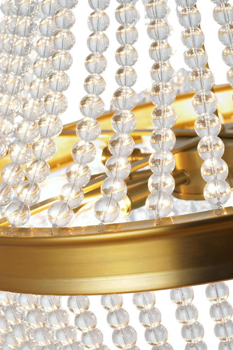 Summerhill Medium Chandelier in Burnished Brass with Clear Glass