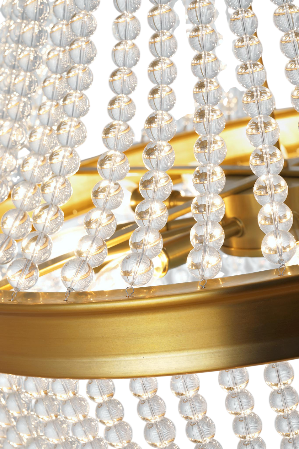 Summerhill Medium Chandelier in Burnished Brass with Clear Glass