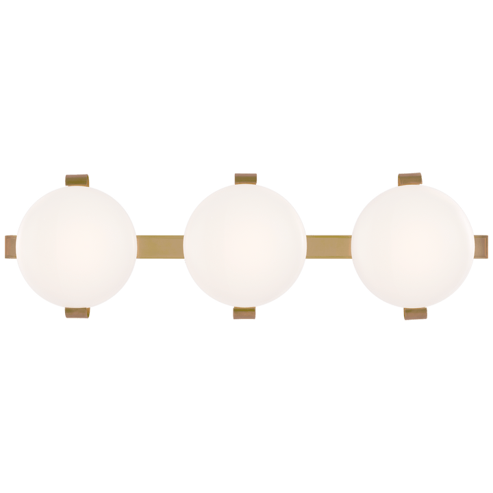 Marisol 28" Bath Bar in Soft Brass with White Glass