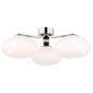 Marisol XL Triple Flush Mount in Polished Nickel with White Glass