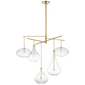 Lomme XL Chandelier in Soft Brass with Clear Glass