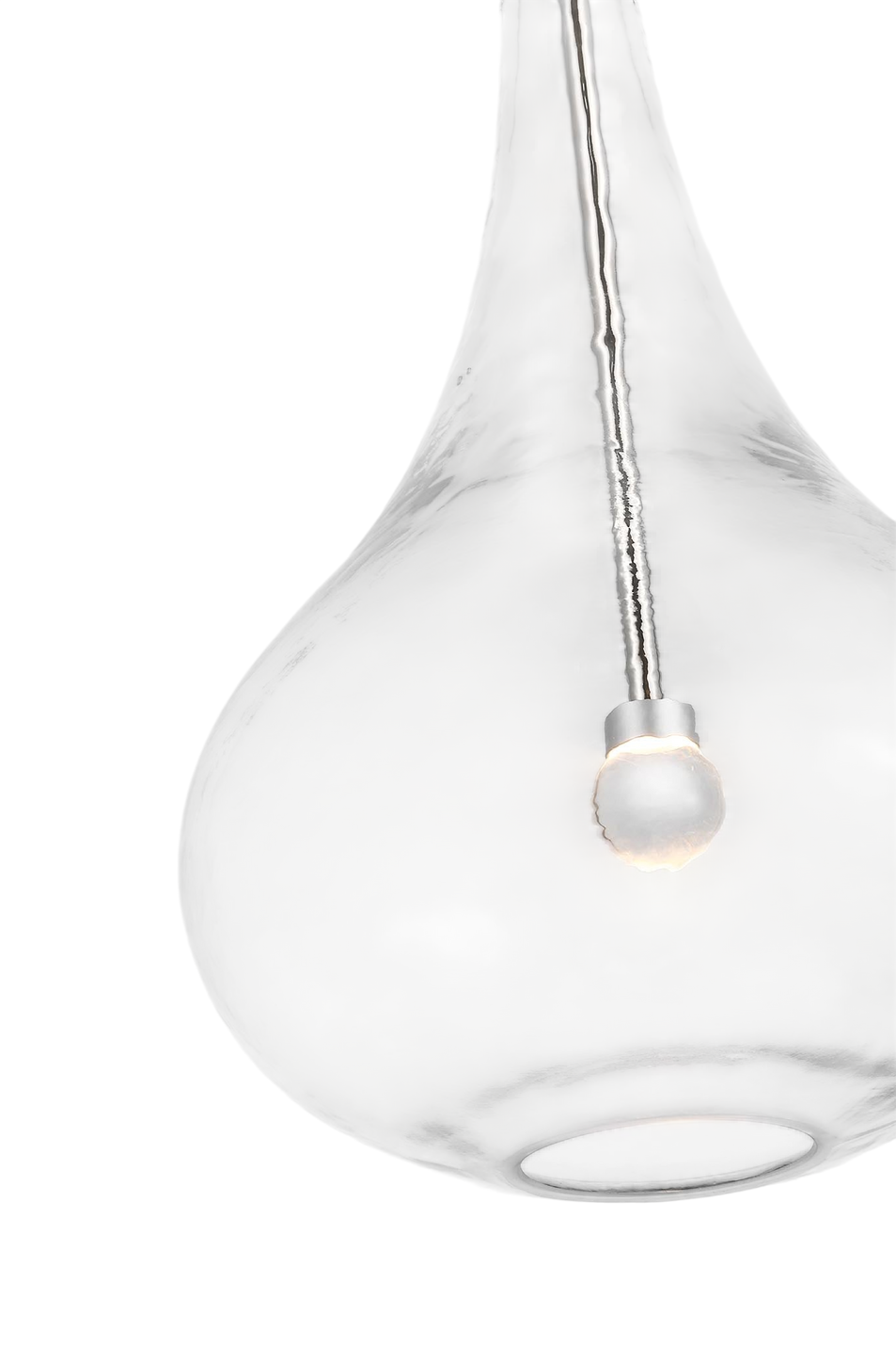 Lomme Small Pendant in Polished Nickel with Clear Glass