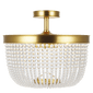 Summerhill Semi Flush Mount in Burnished Brass with Clear Glass