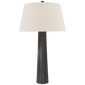 Fluted Spire Large Table Lamp in Aged Iron with Linen Shade