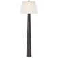 Fluted Spire Floor Lamp in Aged Iron with Linen Shade