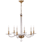 Bernardo Medium Chandelier Antique-Burnished Brass and Clear Glass