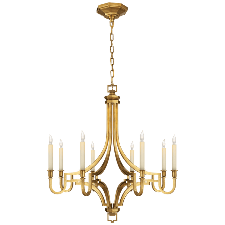 Mykonos Medium Chandelier in Antique-Burnished Brass