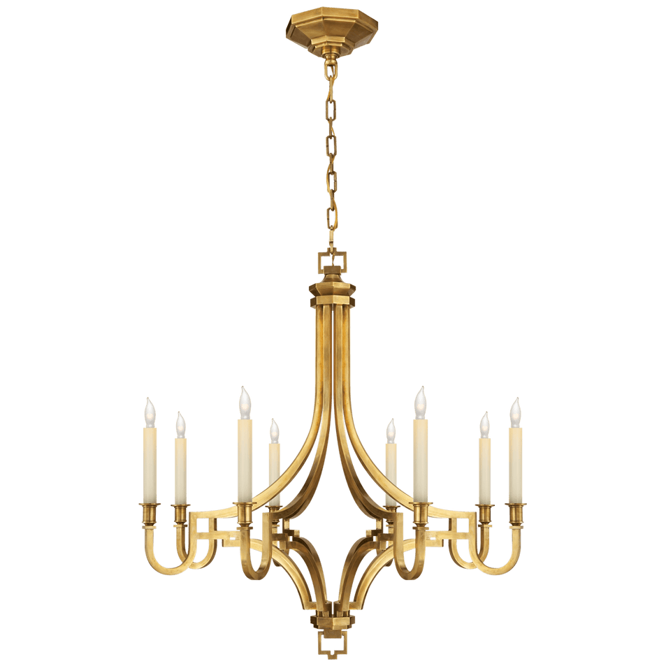 Mykonos Medium Chandelier in Antique-Burnished Brass