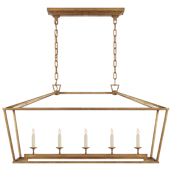 Darlana Medium Linear Lantern in Gilded Iron