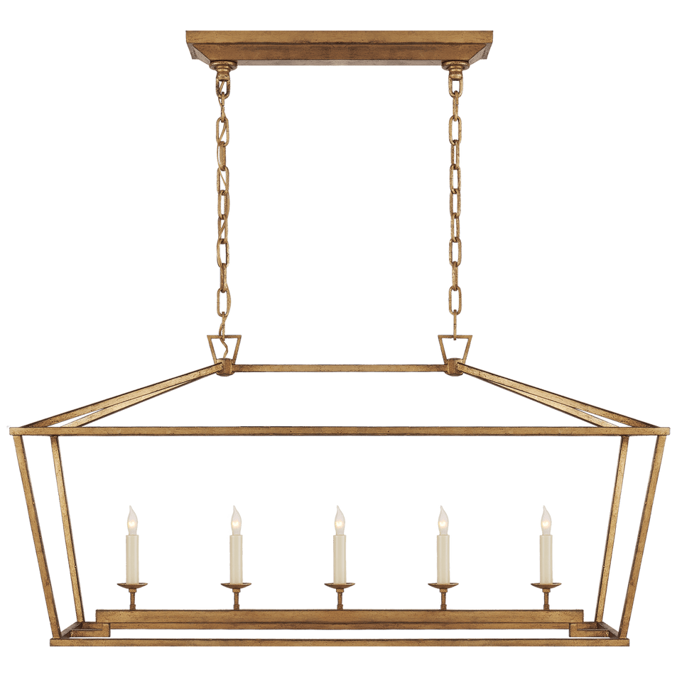 Darlana Medium Linear Lantern in Gilded Iron