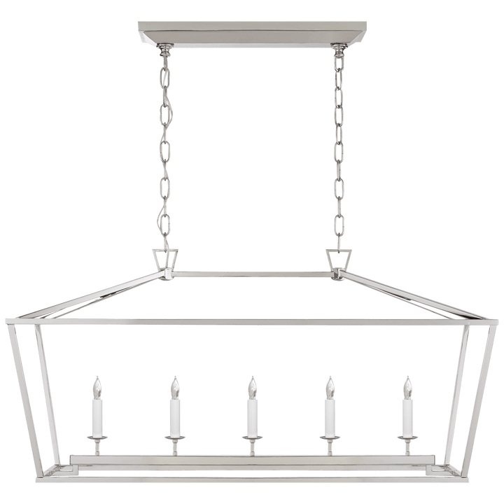 Darlana Medium Linear Lantern in Polished Nickel