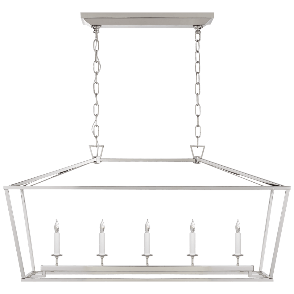 Darlana Medium Linear Lantern in Polished Nickel
