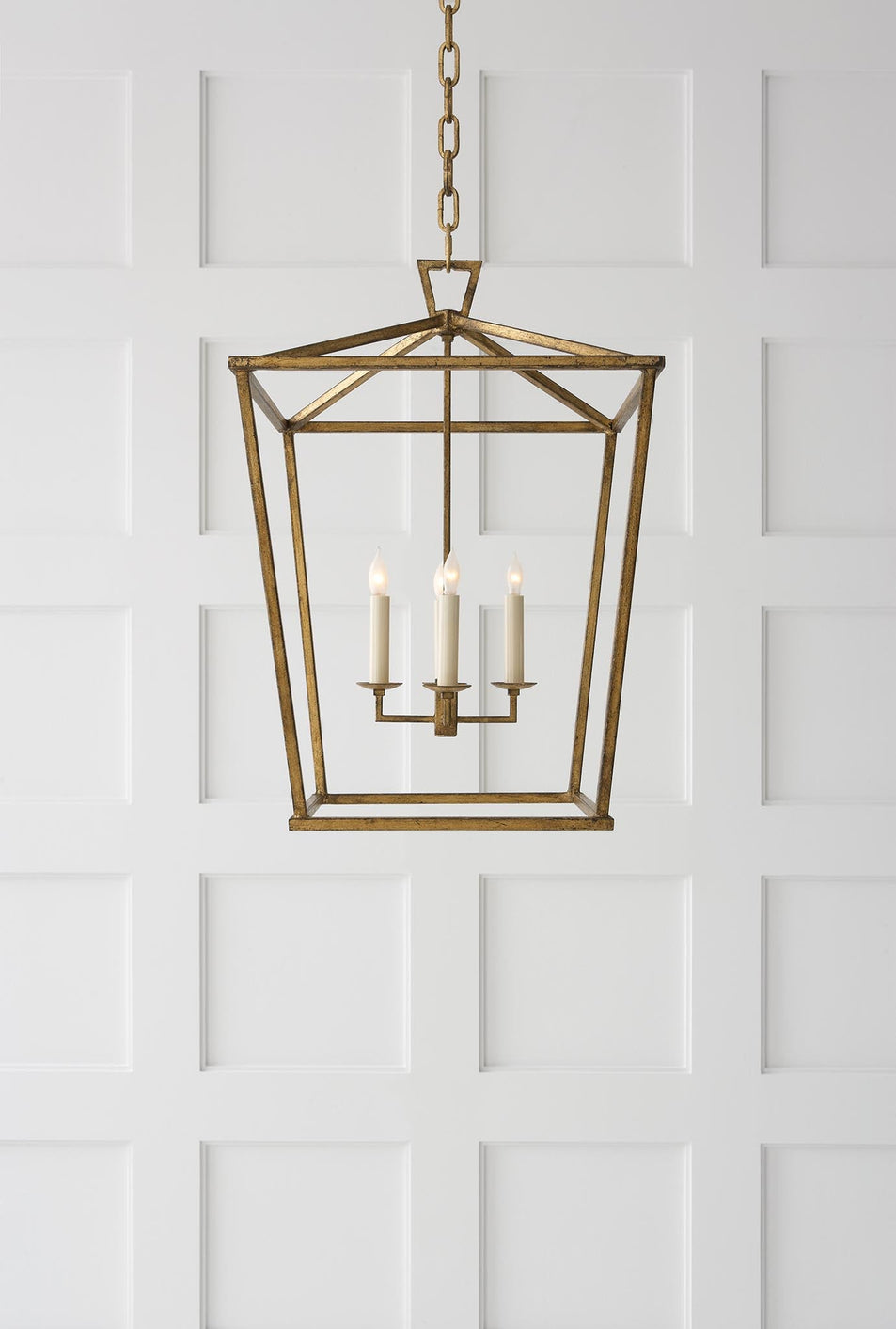 Darlana Medium Lantern, a premium Lantern light by Visual Comfort. Close - up image of its design.